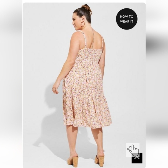 NWT Torrid Midi Rayon floral Tiered Dress, size 1x 14/16 - Picture 2 of 16